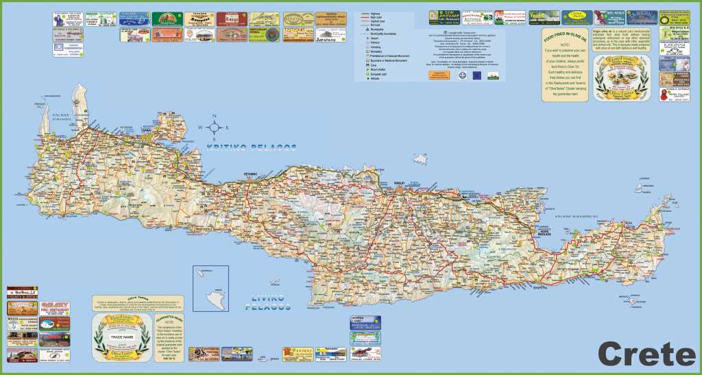 Крит остров карта Карта Крита на русском языке с курортами Остров Крит на карте — ТуристерРу 7893