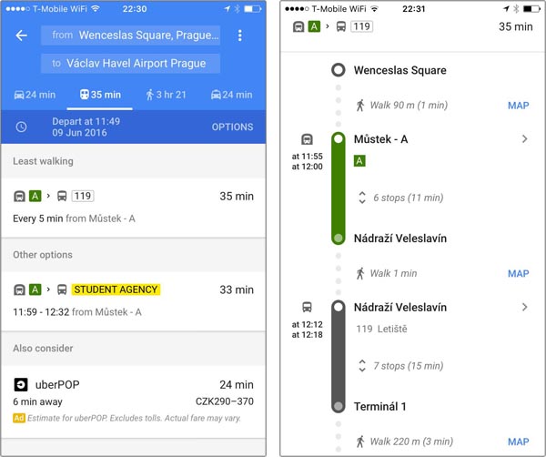 Best Way to Handle Prague Public Transport – Google Maps