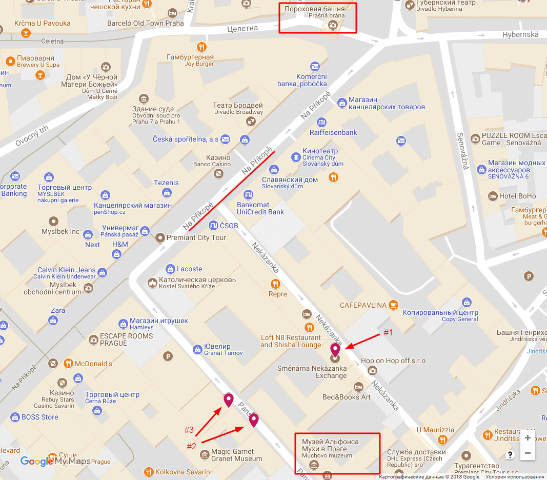 where to exchange money in prague map