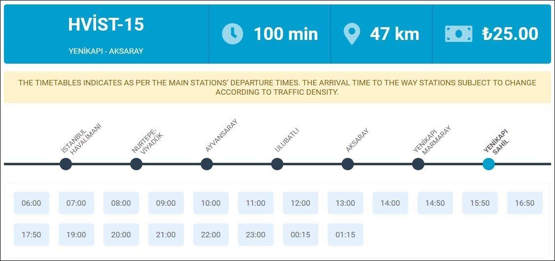 Маршрут и расписание автобуса Аэропорт - центр Стамбула 