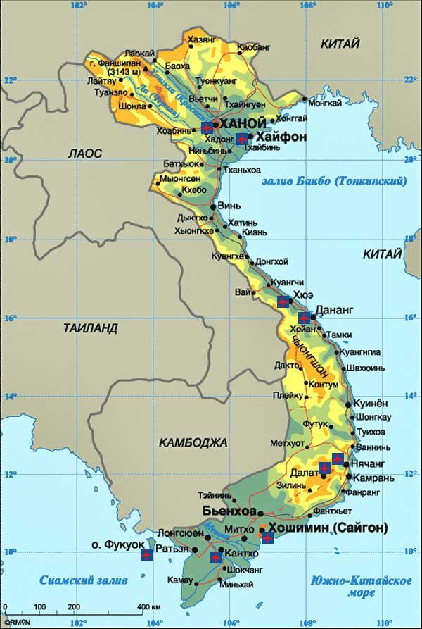 Карта Вьетнама на русском языке с курортами фото