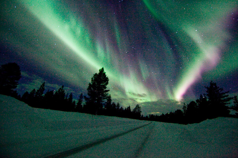 Northern lights in Saariselkä Finland