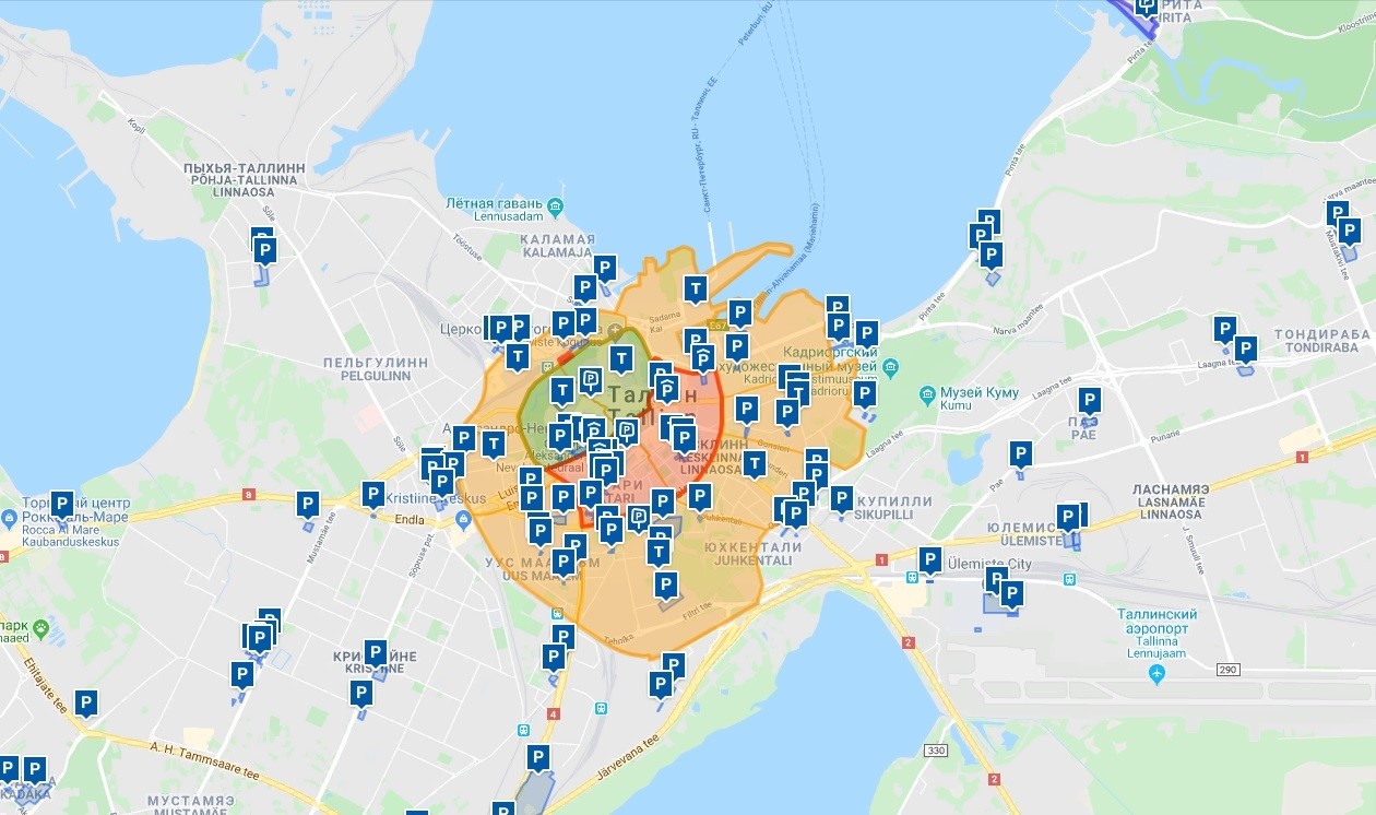 Карта парковок Таллина