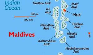 Мальдивы на карте