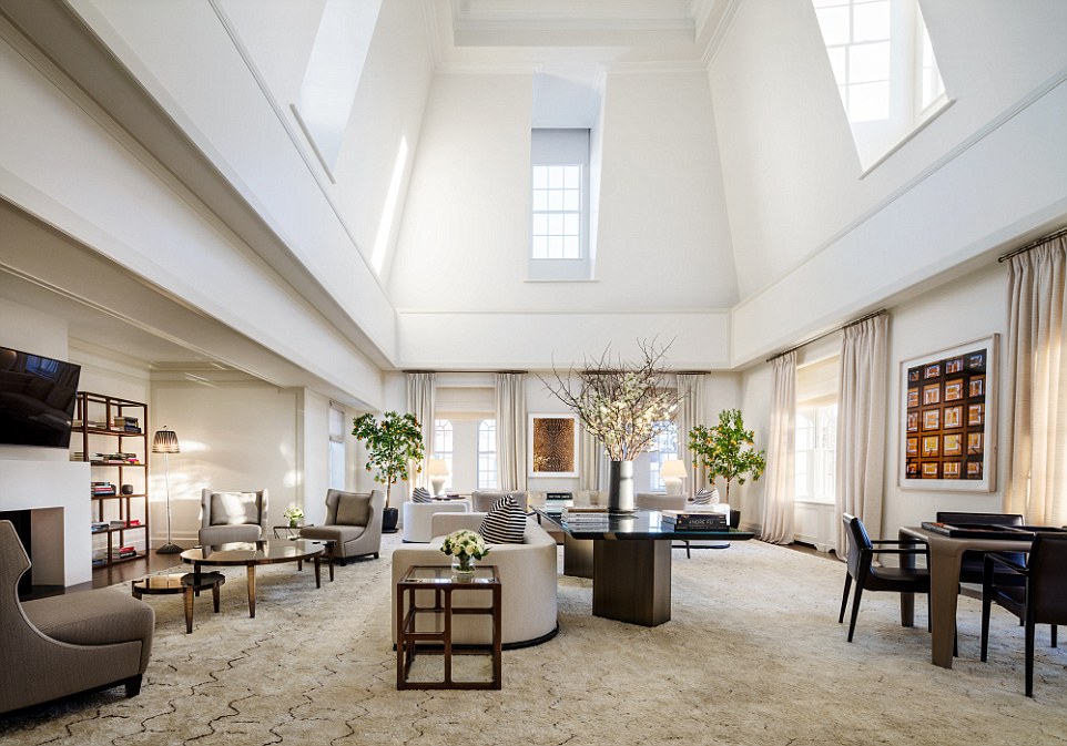 The five-bedroom Terrace Suite at The Mark in New York is spread across two floors with a 2,500 square-foot roof terrace