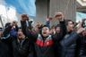 Митинг крымских татар напротив здания Верховного Совета Крыма в Симферополе. 26 февраля 2014 года.