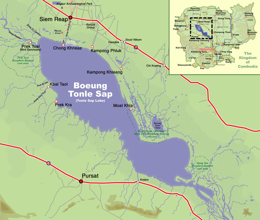 Карта озера Тонлесап