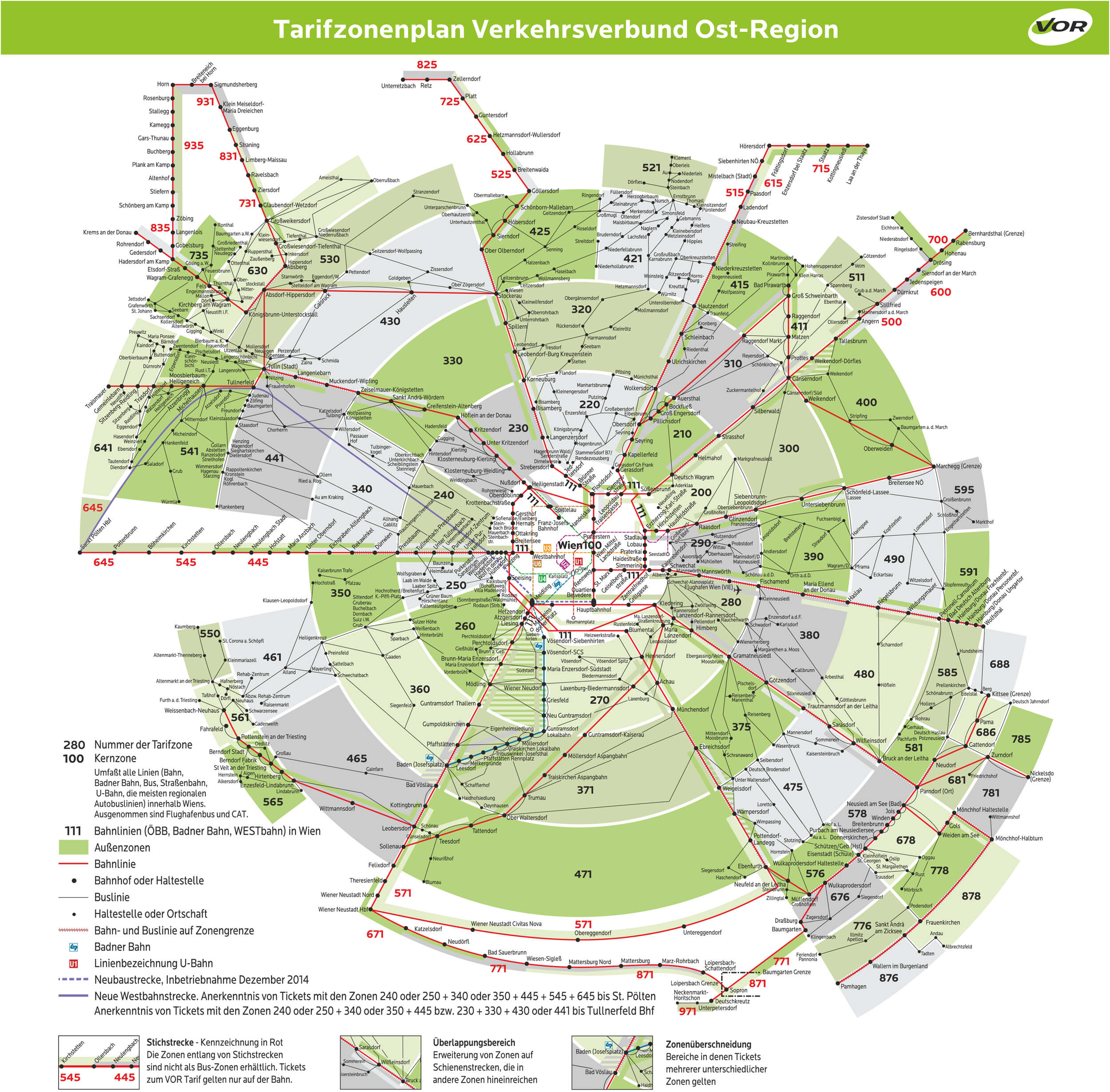 Тарифные зоны городского транспорта Вены