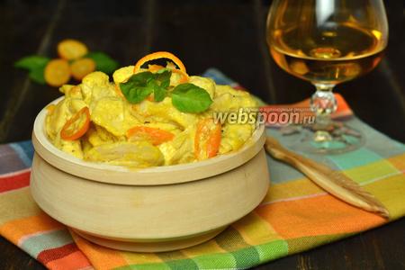 Фото рецепта Курица с кумкватами в сливочном соусе