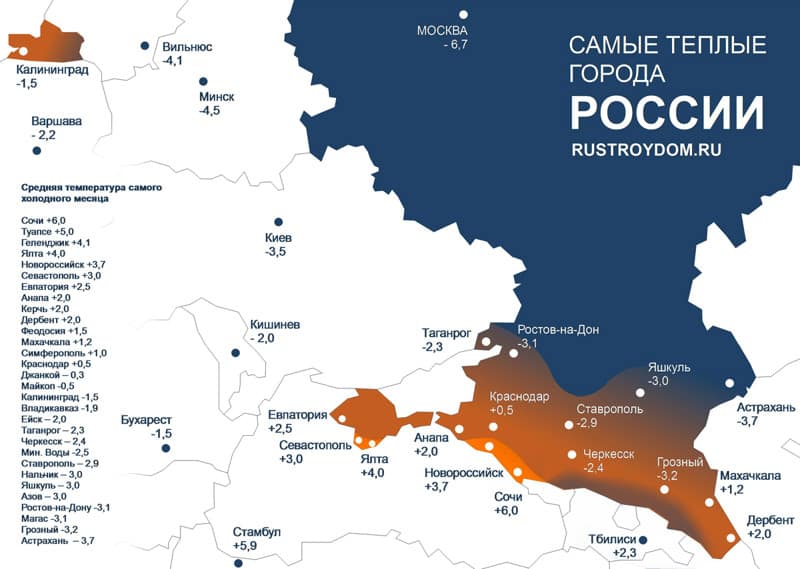 В каких городах России тепло зимой: 11 мест с мягким климатом