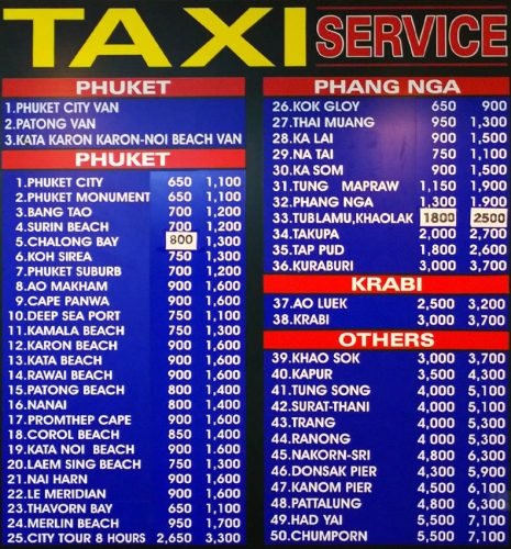 Сколько стоит такси из аэропорта Пхукета?