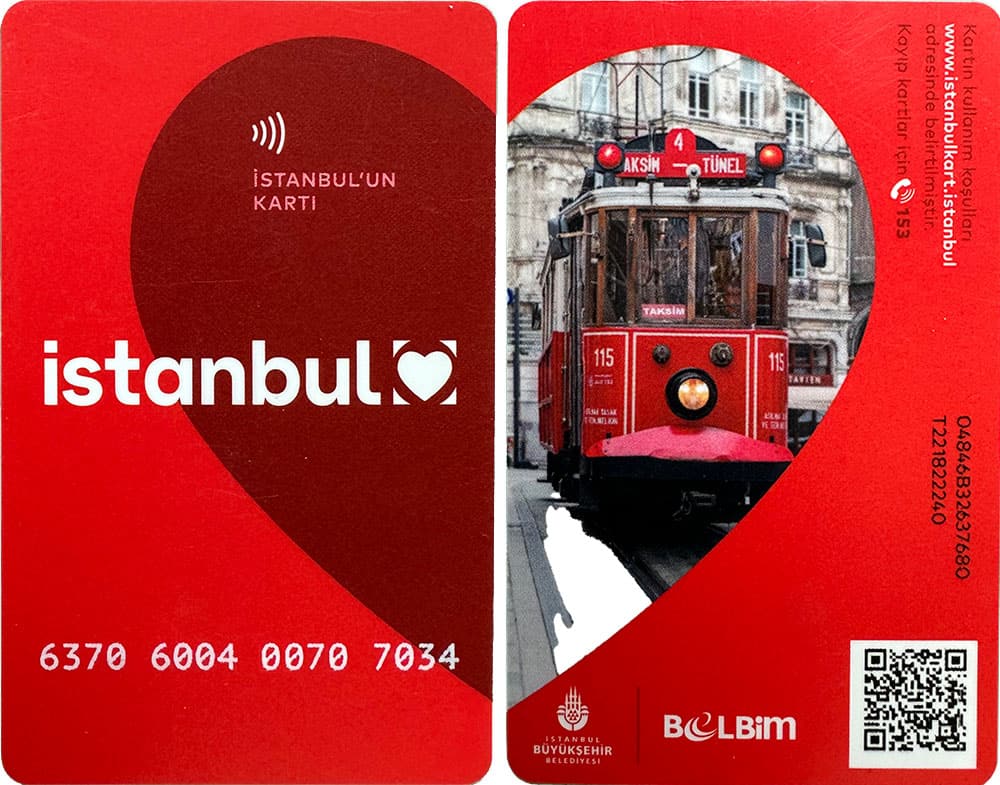 Picture of the Istanbul Kart transportation card.