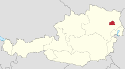 Location of Vienna in Austria