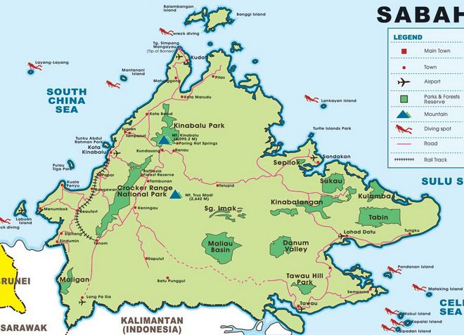 Остров Борнео на карте