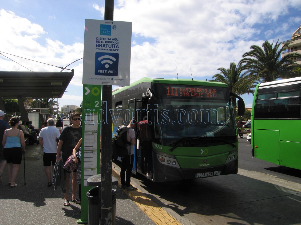 Tenerife bus in Los Cristianos bus station