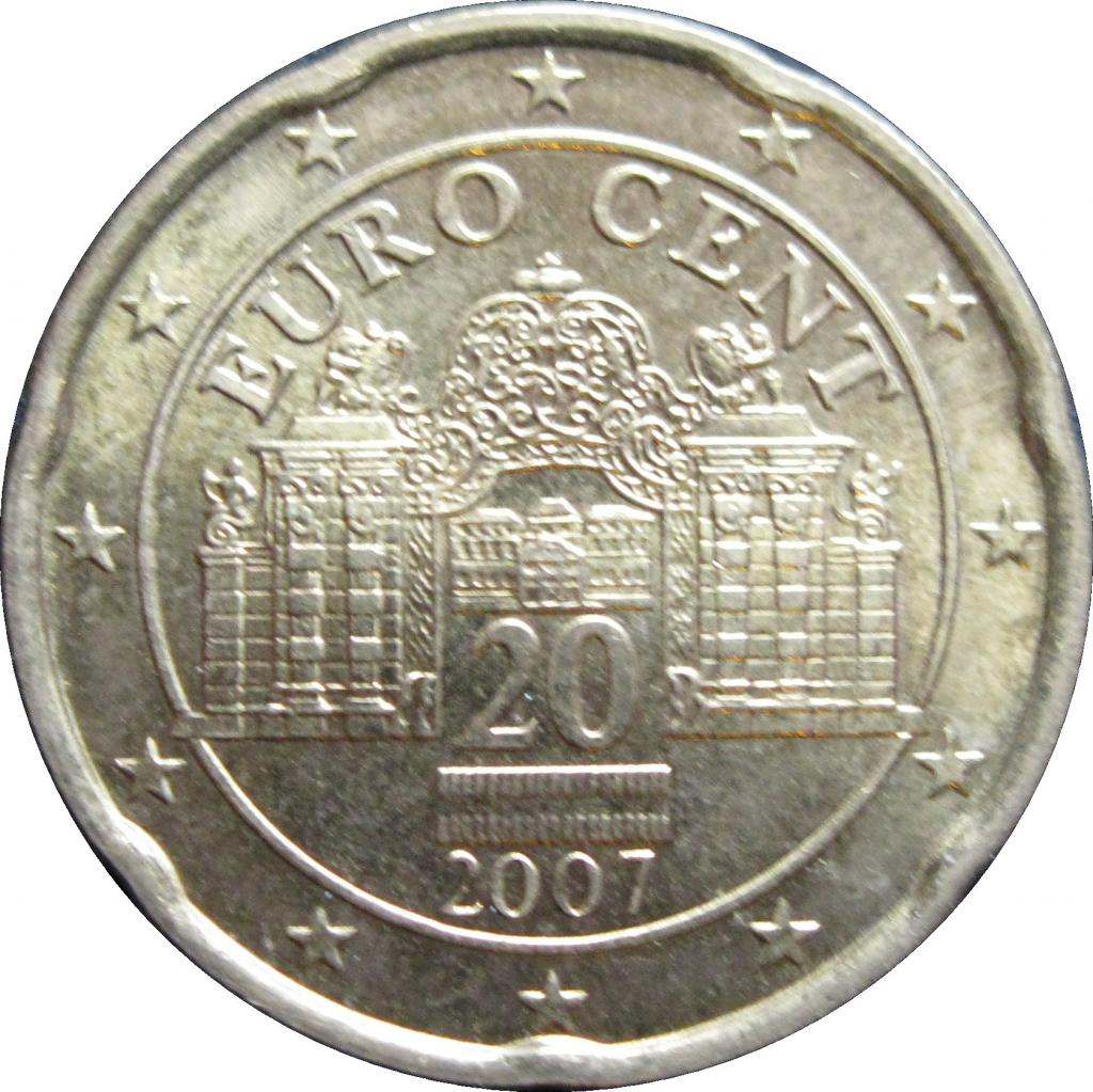 монета 20 евро центов