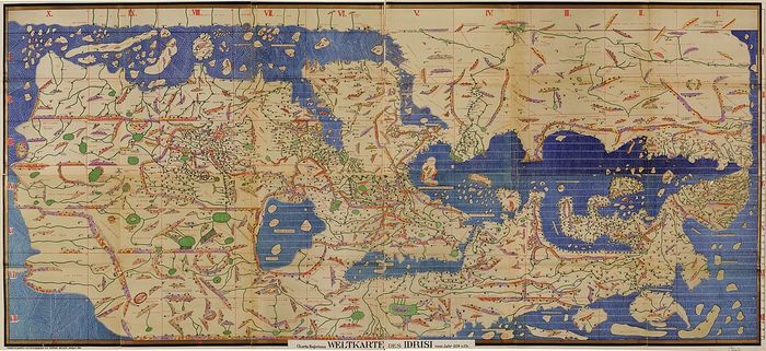 Древняя средневековая карта географа аль-Идриси, Испания