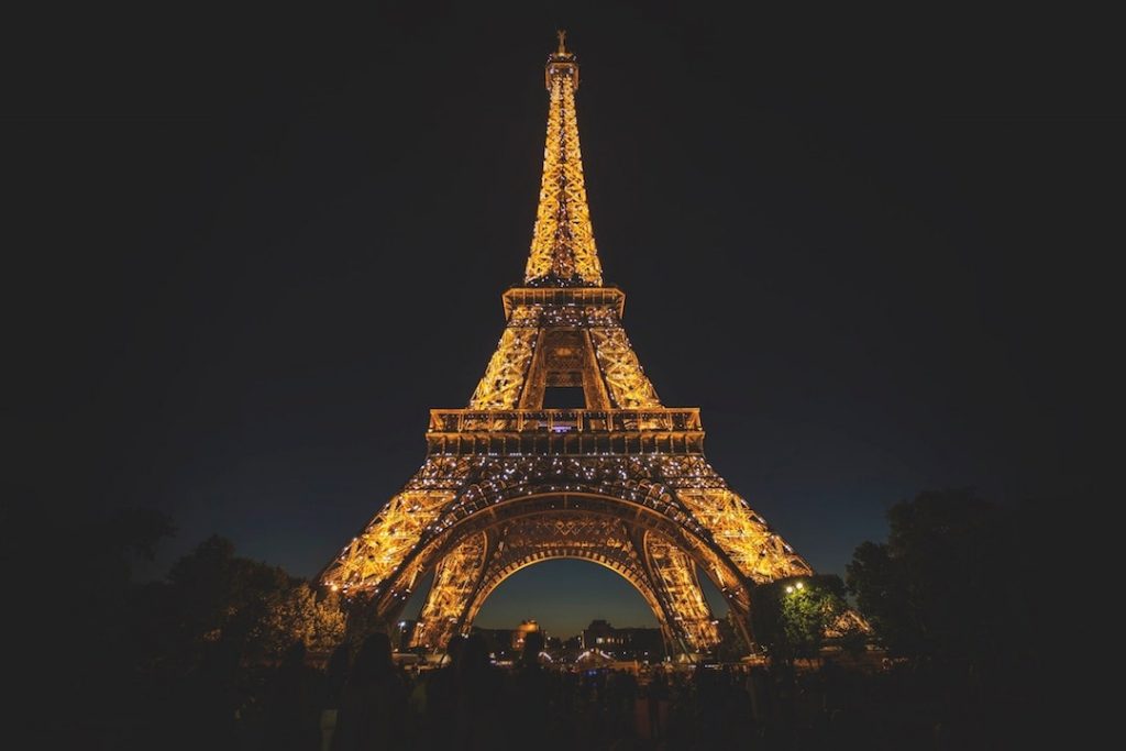 The Eiffel Tower at night, Paris